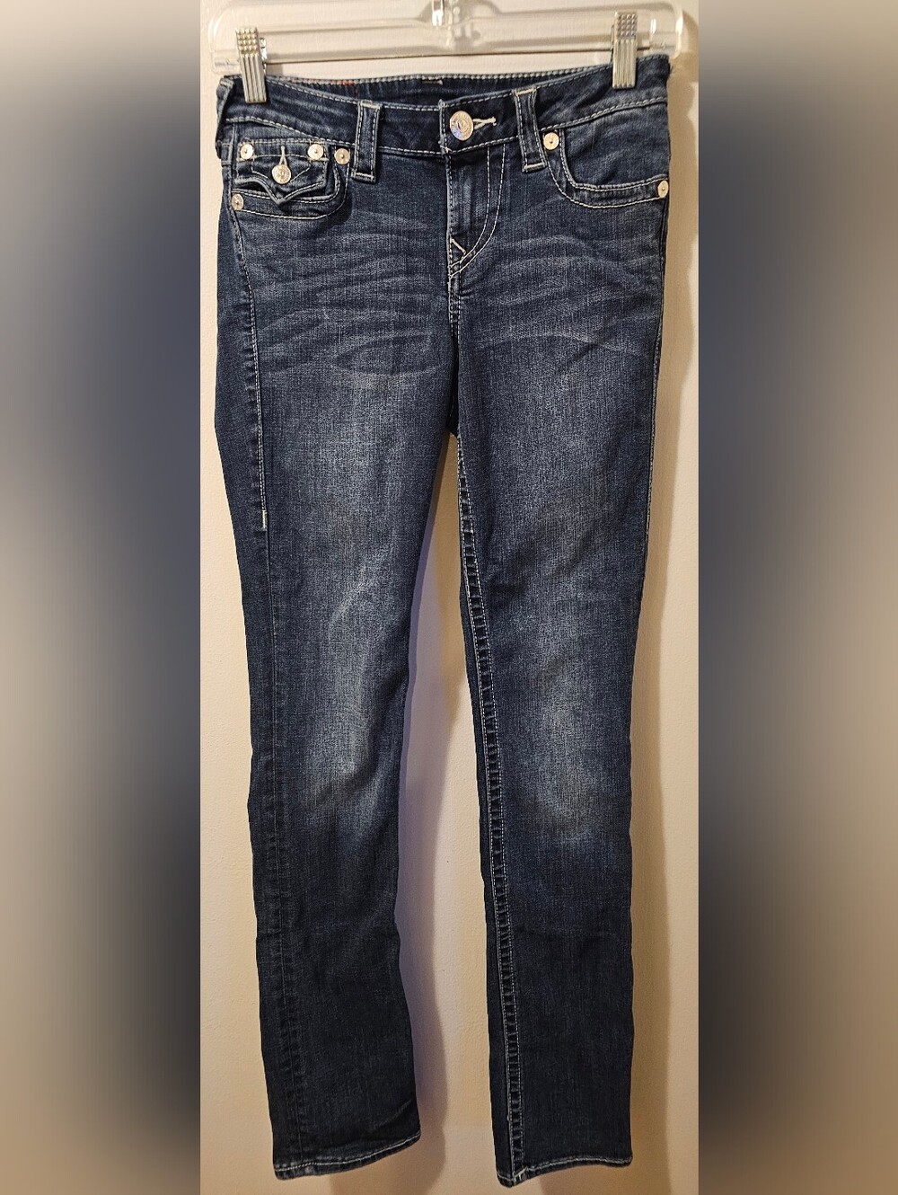 True Religion Slim Straight Jeans Denim Blue Women's Size 26